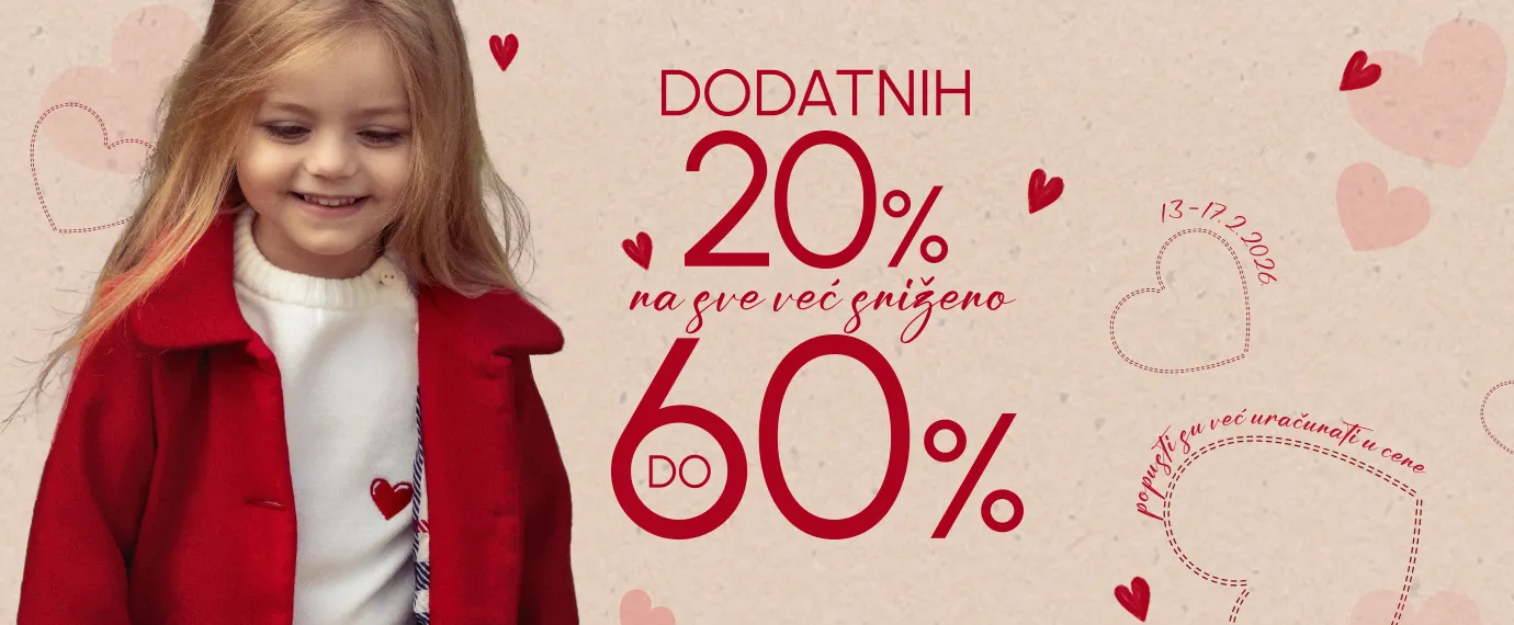 NA SVE VEĆ SNIŽENO DO 60% DODATNIH 20% POPUSTA